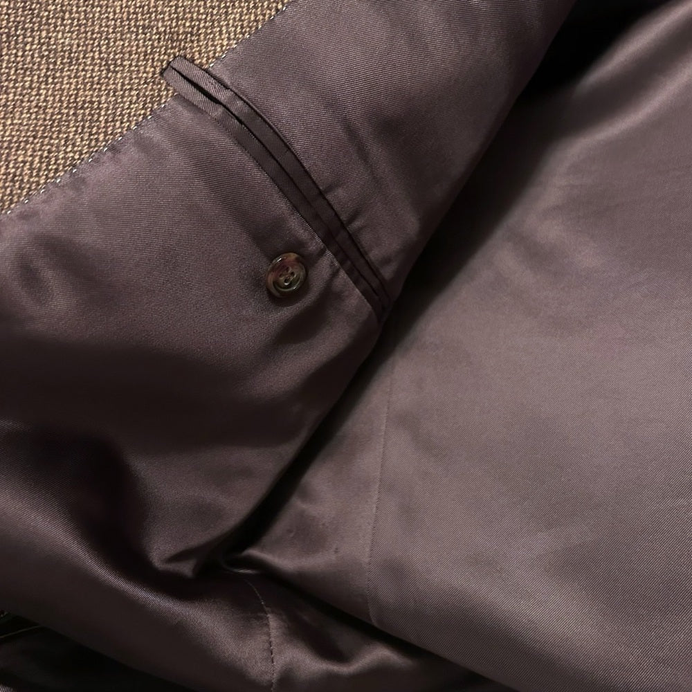 Cashmere Wool Like-New Tweed Sport Coat Blazer Jacket Brown Size Tall Large
