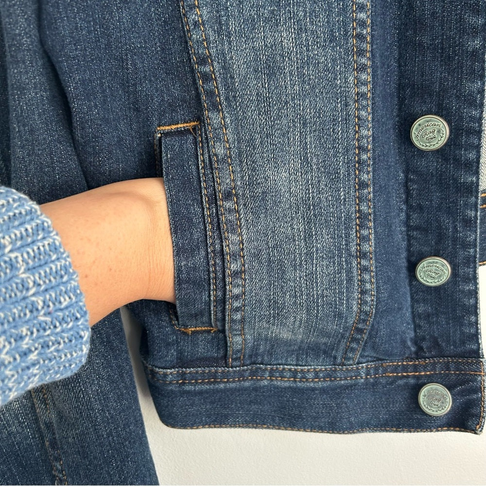 American Rag CIE Blue Stretchy Denim Jean Jacket Size Large