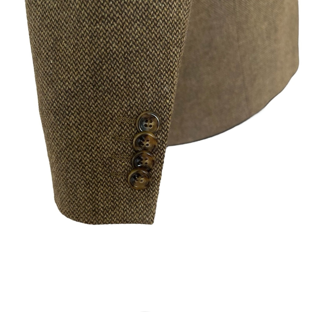 Cashmere Wool Like-New Tweed Sport Coat Blazer Jacket Brown Size Tall Large