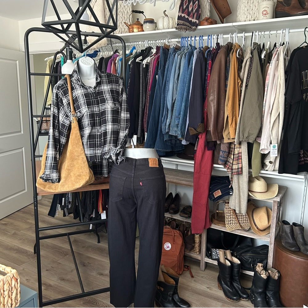 Tilley Flannel Checked Plaid Oversized Button Up Shirt Medium