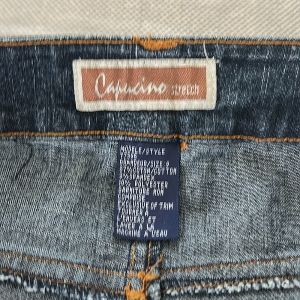 Vintage Denim Jean Maxi Straight Skirt Cargo Flap Patch Pockets