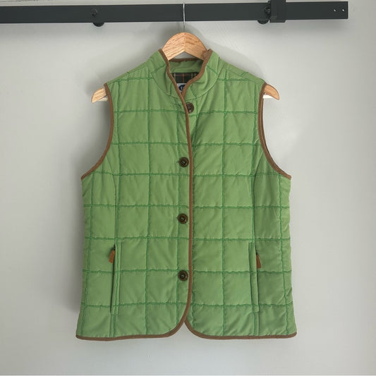 Vintage Quilted Mandarin Collar Cotton Blend Barn Vest Size Medium