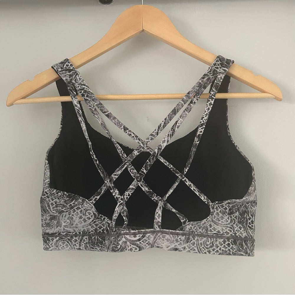 Lululemon Free To Be Serene Bra Serigraph Starlight Black Multi Rare Size 10