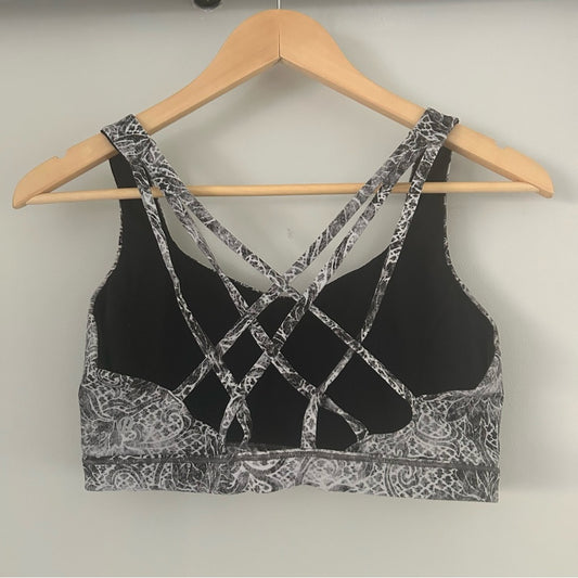 Lululemon Free To Be Serene Bra Serigraph Starlight Black Multi Rare Size 10