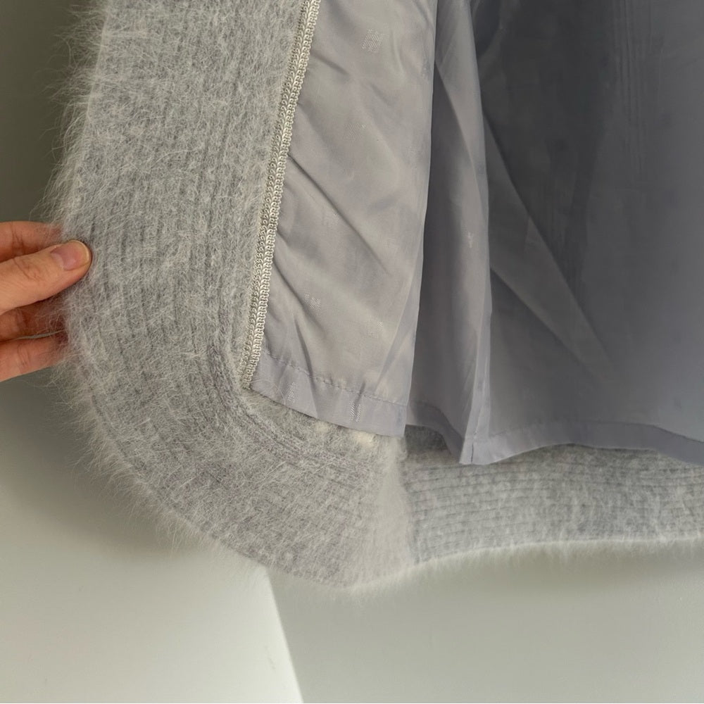 Vintage Angora Wool Soft Long Open Cardigan Sweater Zebra