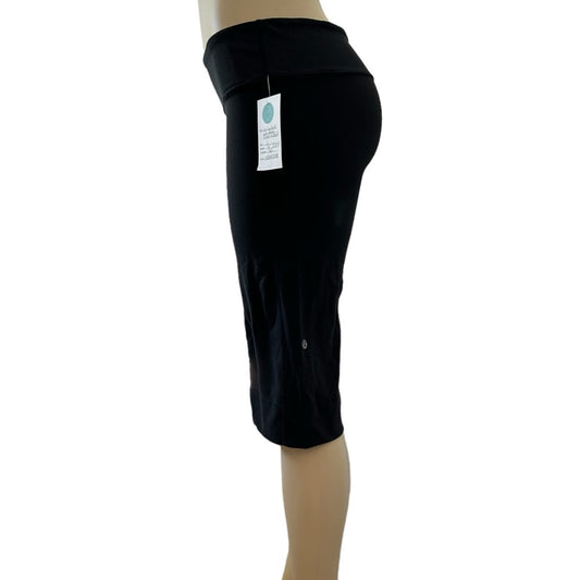 Lululemon Long Shorts Ribbed Waistband Black Size 6