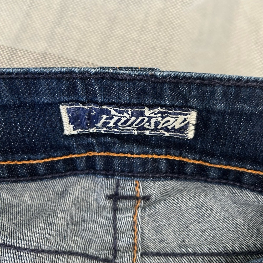 Hudson Dark Blue Flap Patch Pockets Boot Cut Denim Jeans Size 29