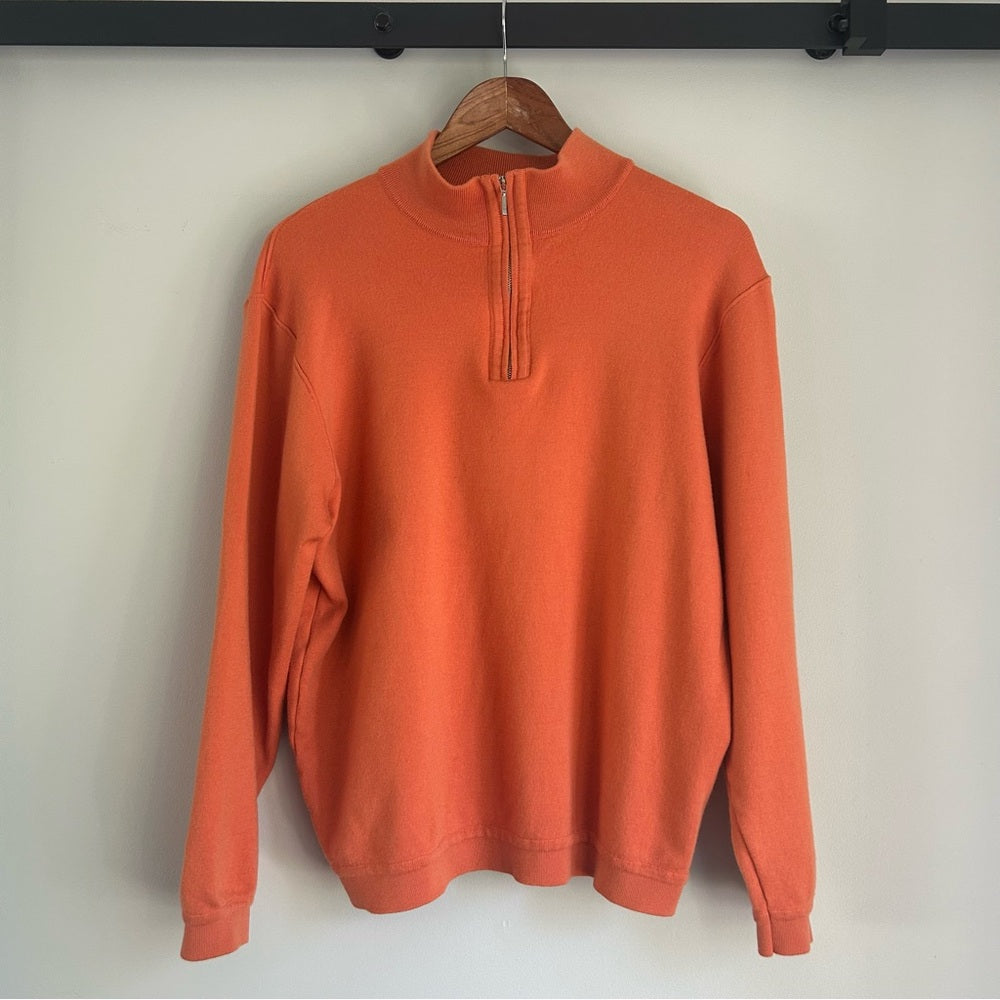Saint Croix Wool Quarter Zip Mock Neck Long Sleeve Sweater