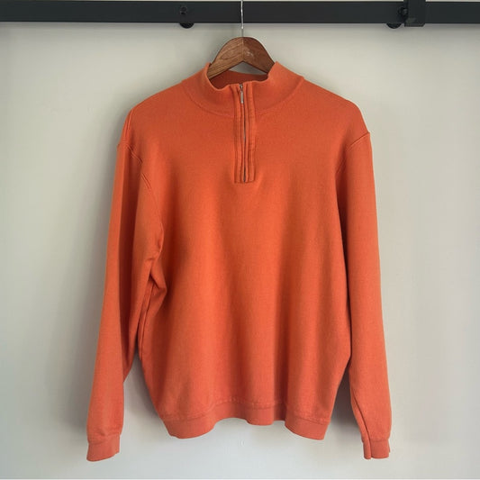 Saint Croix Wool Quarter Zip Mock Neck Long Sleeve Sweater