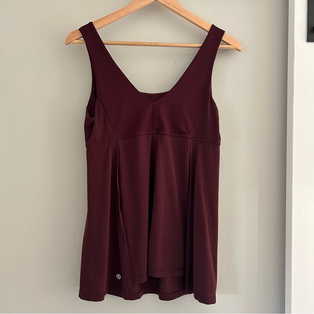 Lululemon Wrapper’s Delight Burgundy Sleeveless Tank Top Rare Size 10 - Love it again boutique