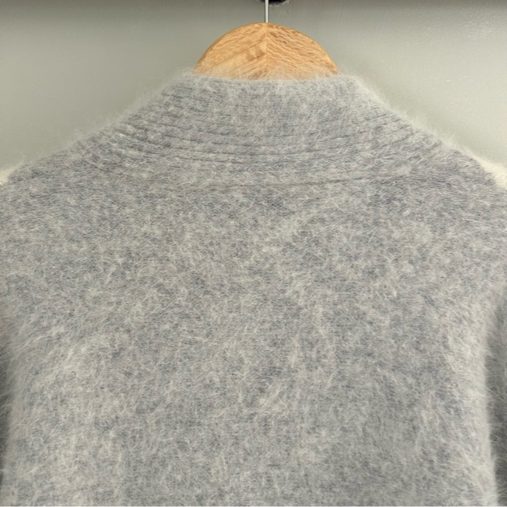 Vintage Angora Wool Soft Long Open Cardigan Sweater Zebra