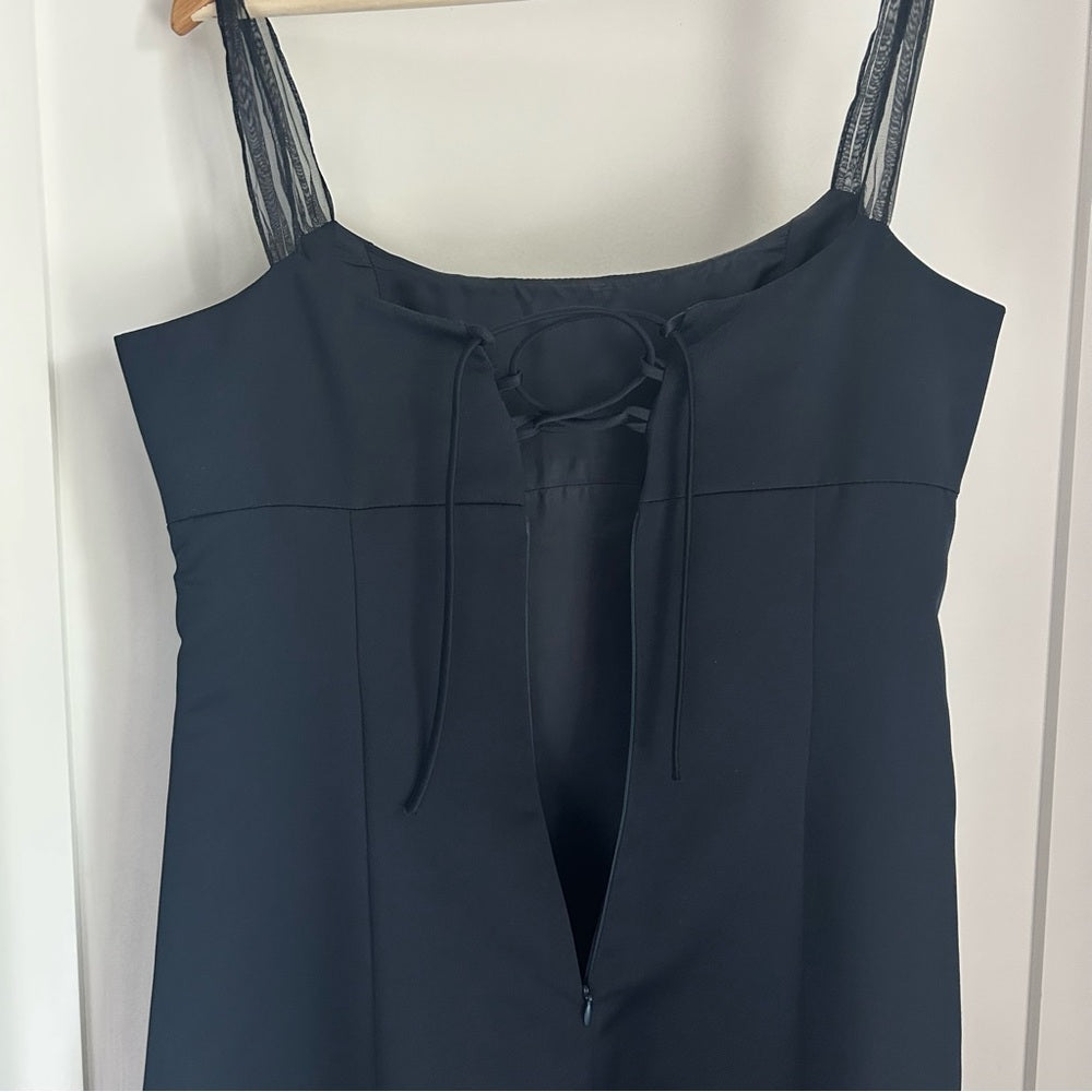 Long Dark Navy Formal Gown Dress Empire Waist Size 12