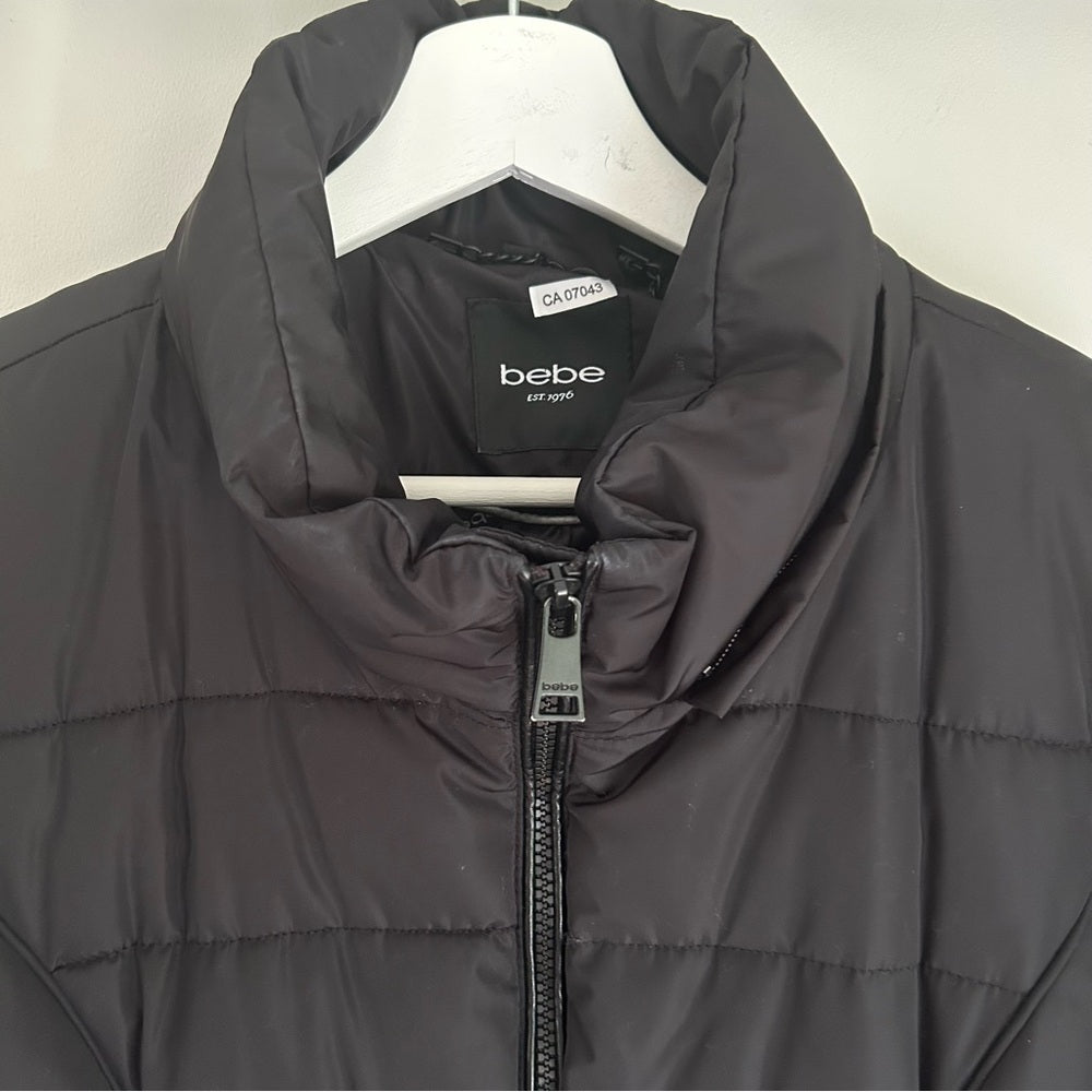 Bebe Long Quilted Puffer Maxi Coat Large