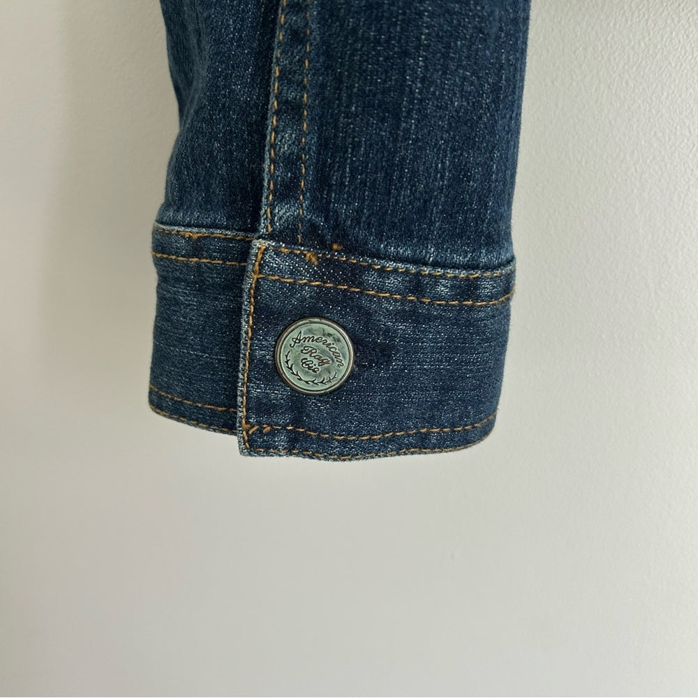 American Rag CIE Blue Stretchy Denim Jean Jacket Size Large