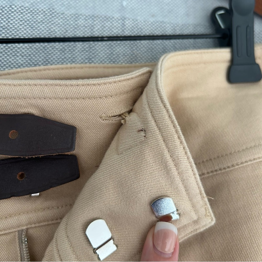 Ralph Lauren Camel Brown Belt Detail Stretchy Straight Pencil Knee Length Skirt