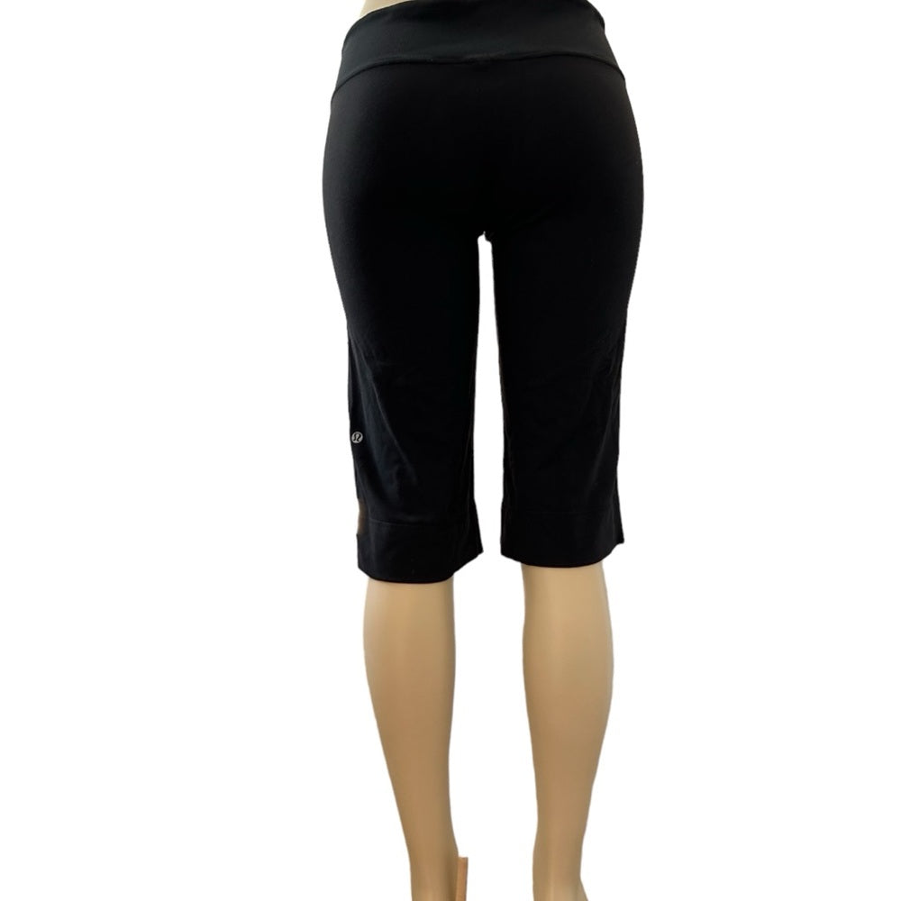 Lululemon Long Shorts Ribbed Waistband Black Size 6