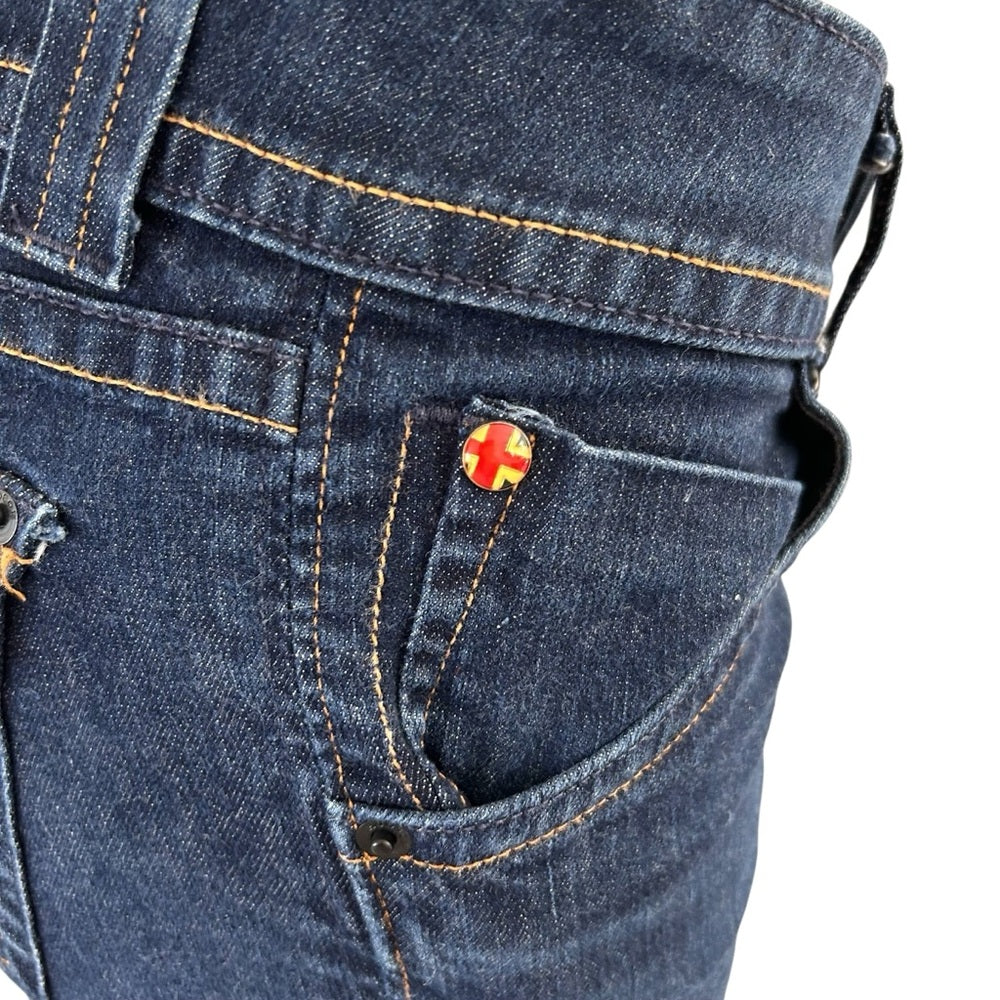 Hudson Dark Blue Flap Patch Pockets Boot Cut Denim Jeans Size 29