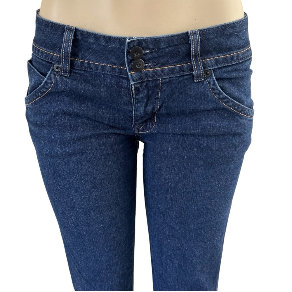 Hudson Dark Blue Flap Patch Pockets Boot Cut Denim Jeans Size 29