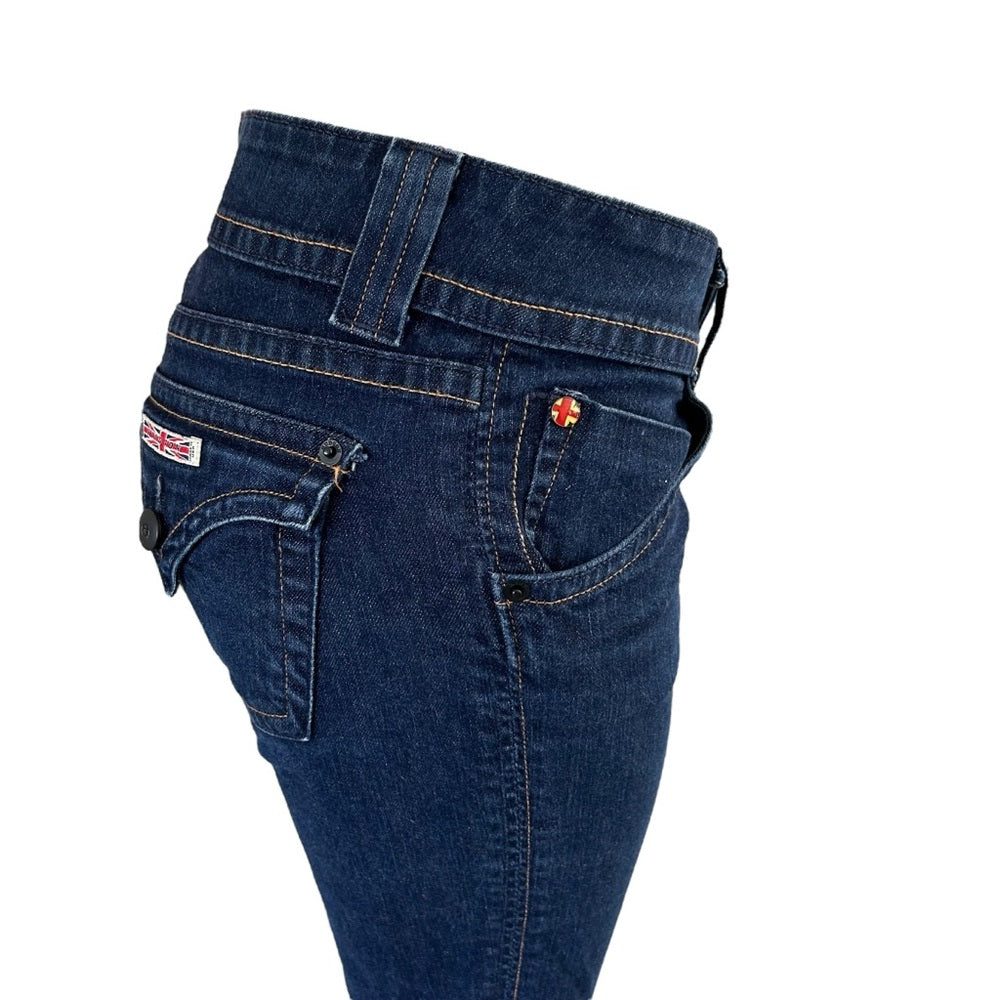 Hudson Dark Blue Flap Patch Pockets Boot Cut Denim Jeans Size 29