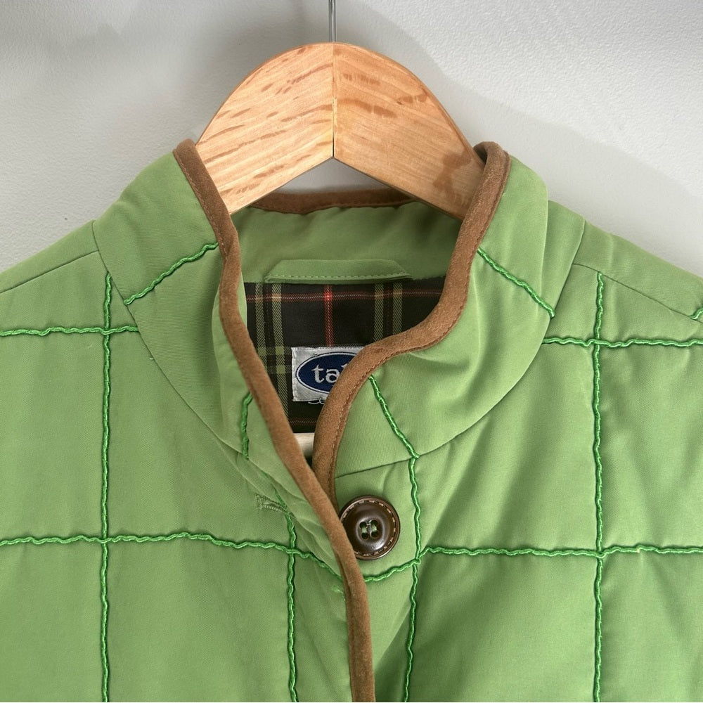 Vintage Quilted Mandarin Collar Cotton Blend Barn Vest Size Medium