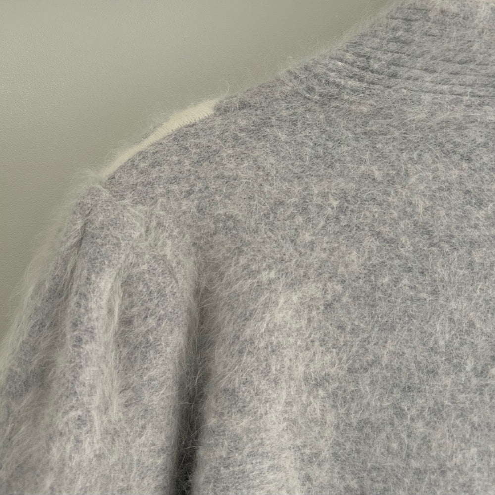 Vintage Angora Wool Soft Long Open Cardigan Sweater Zebra