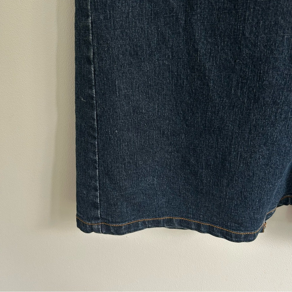 Vintage Denim Jean Maxi Straight Skirt Cargo Flap Patch Pockets