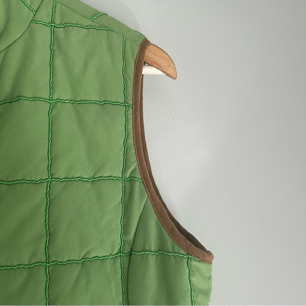 Vintage Quilted Mandarin Collar Cotton Blend Barn Vest Size Medium