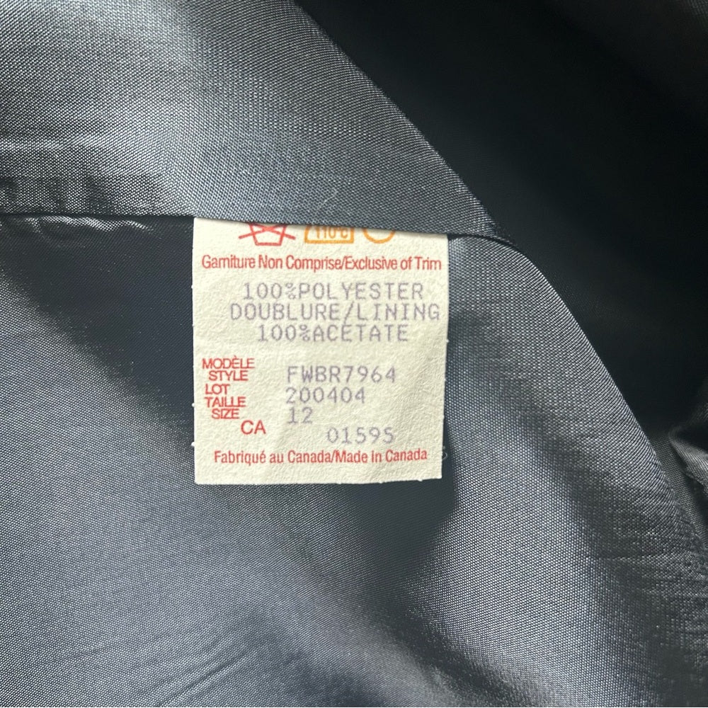 Long Dark Navy Formal Gown Dress Empire Waist Size 12