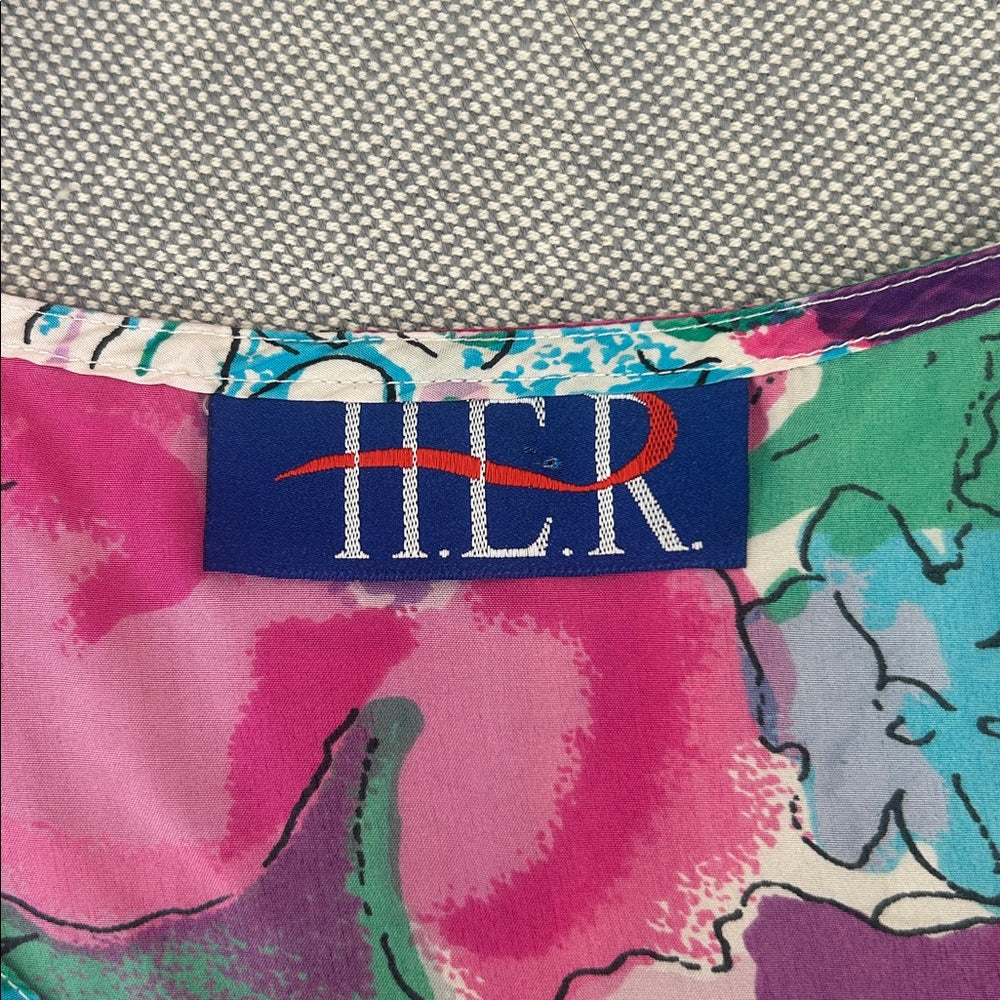 Vintage Silk Sleeveless Blouse Top Floral