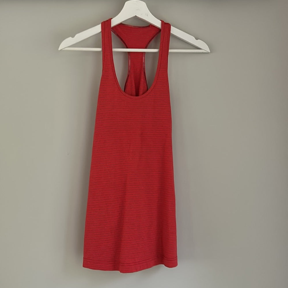 Lululemon Cool Racerback Tank Orange Stripe Small