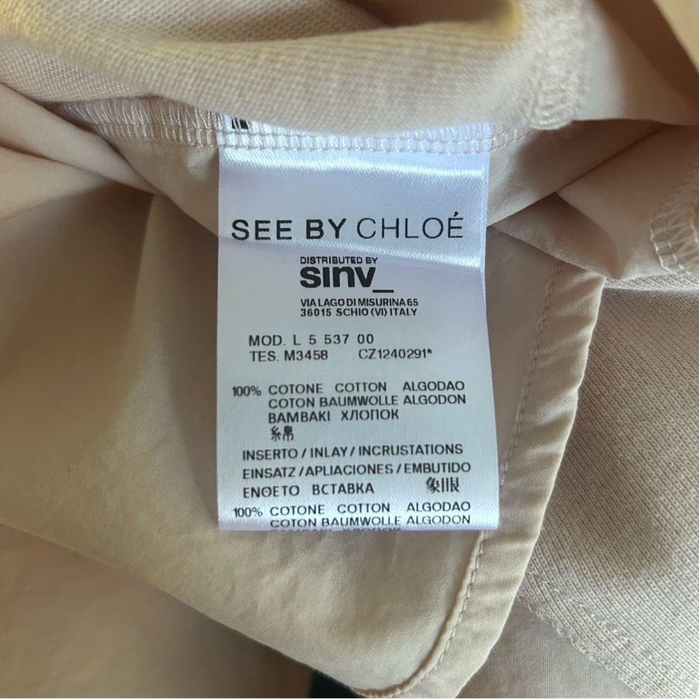 See By Chloé Comfy Cotton Shirt Dress Tunic Size 10