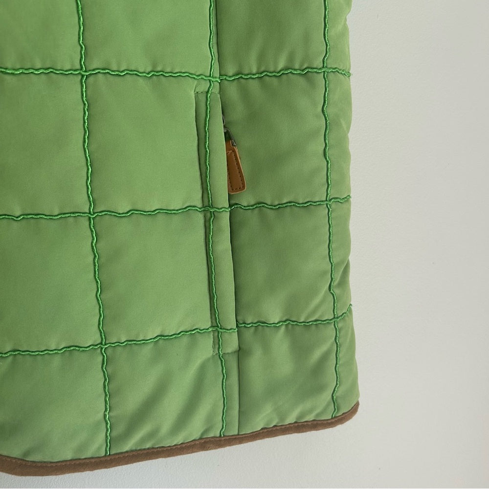 Vintage Quilted Mandarin Collar Cotton Blend Barn Vest Size Medium