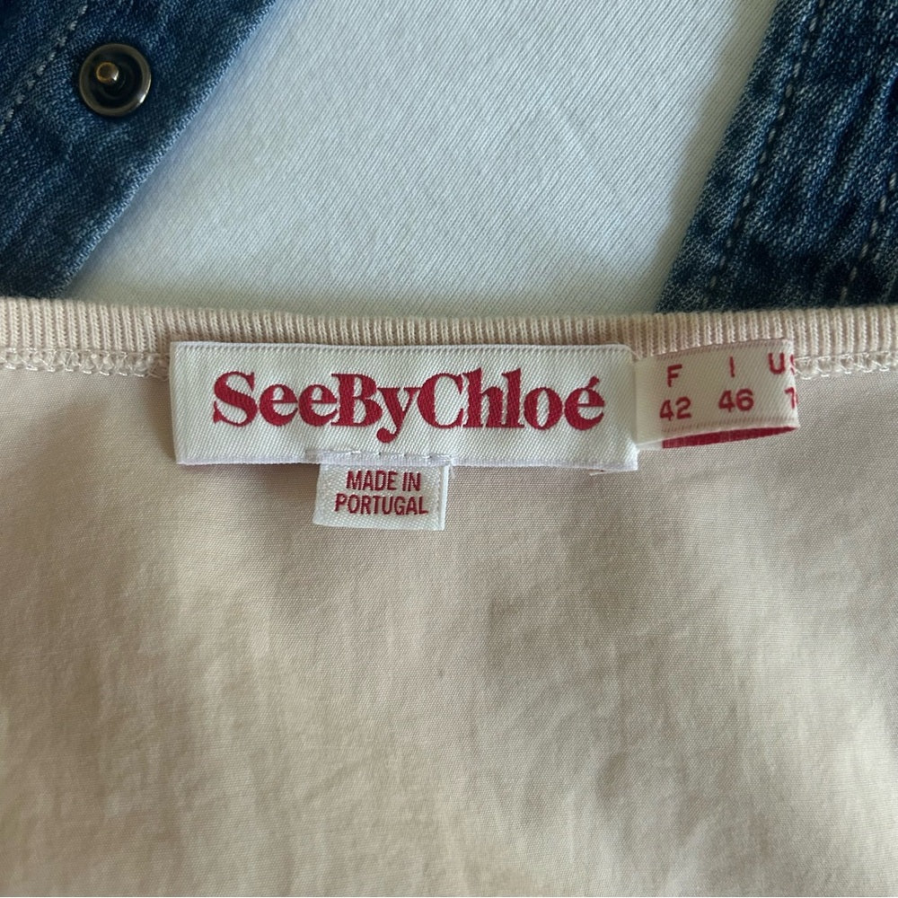 See By Chloé Comfy Cotton Shirt Dress Tunic Size 10