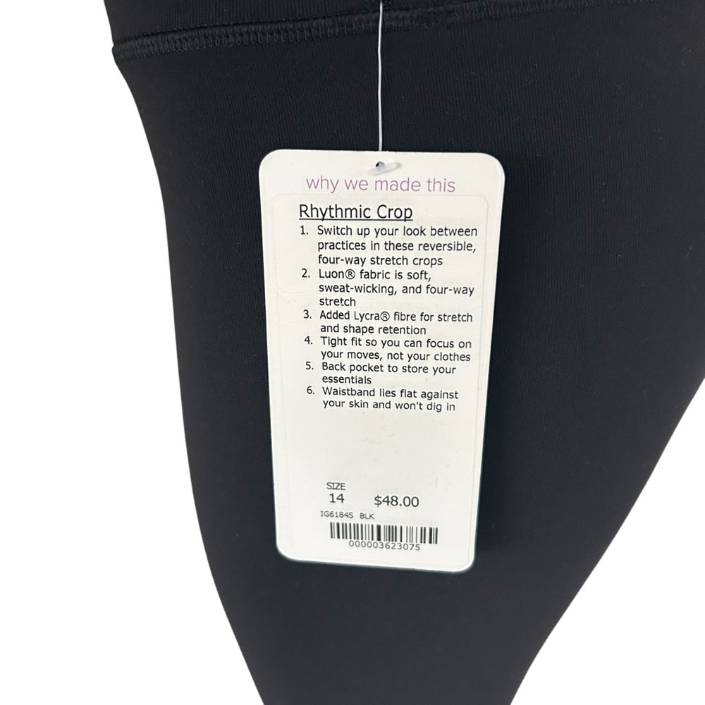 NEW! Ivivva (by Lululemon) Black Rhythmic Crop Women’s Small