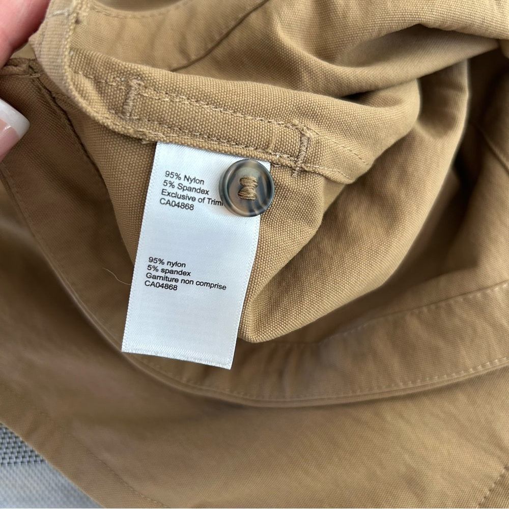 MEC Boxy Workwear Utility Shirt Jacket Camel Button Up Size Large