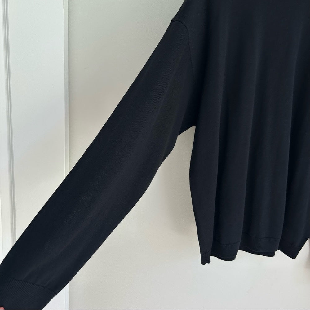 Merino Wool Blend Thin Lightweight Mock Neck Stretchy Long Sleeve Knit Sweater