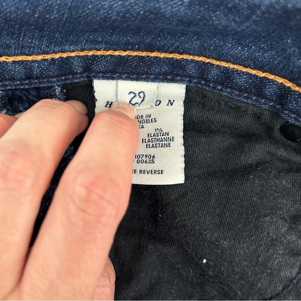 Hudson Dark Blue Flap Patch Pockets Boot Cut Denim Jeans Size 29