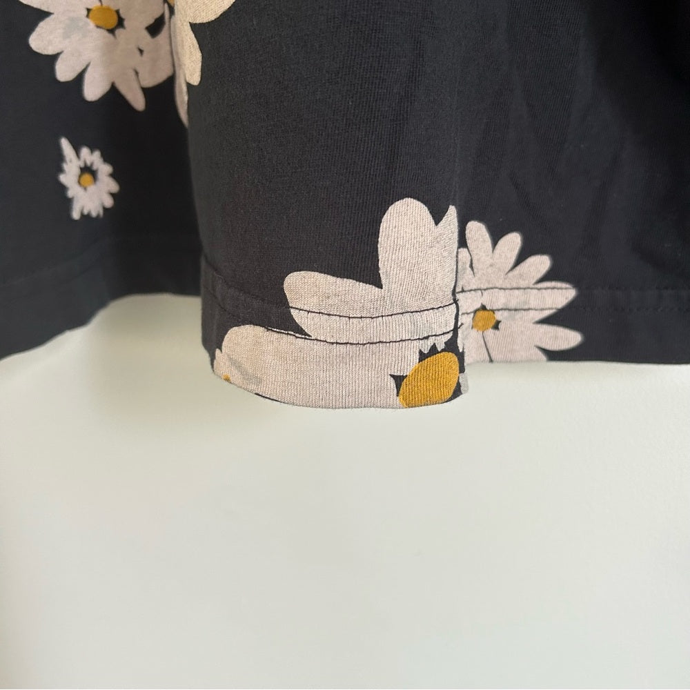 Coach New York Daisy Cropped Signature Script Crew Neck Cotton Tee Size Large