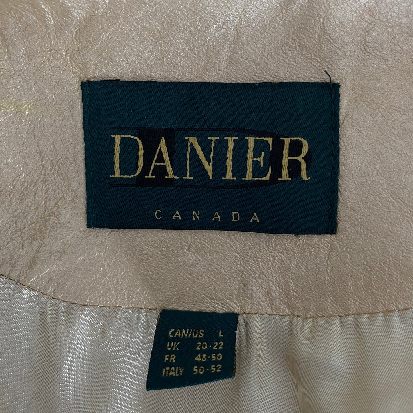 Vintage Danier Metallic Gold Leather Jacket Size Large