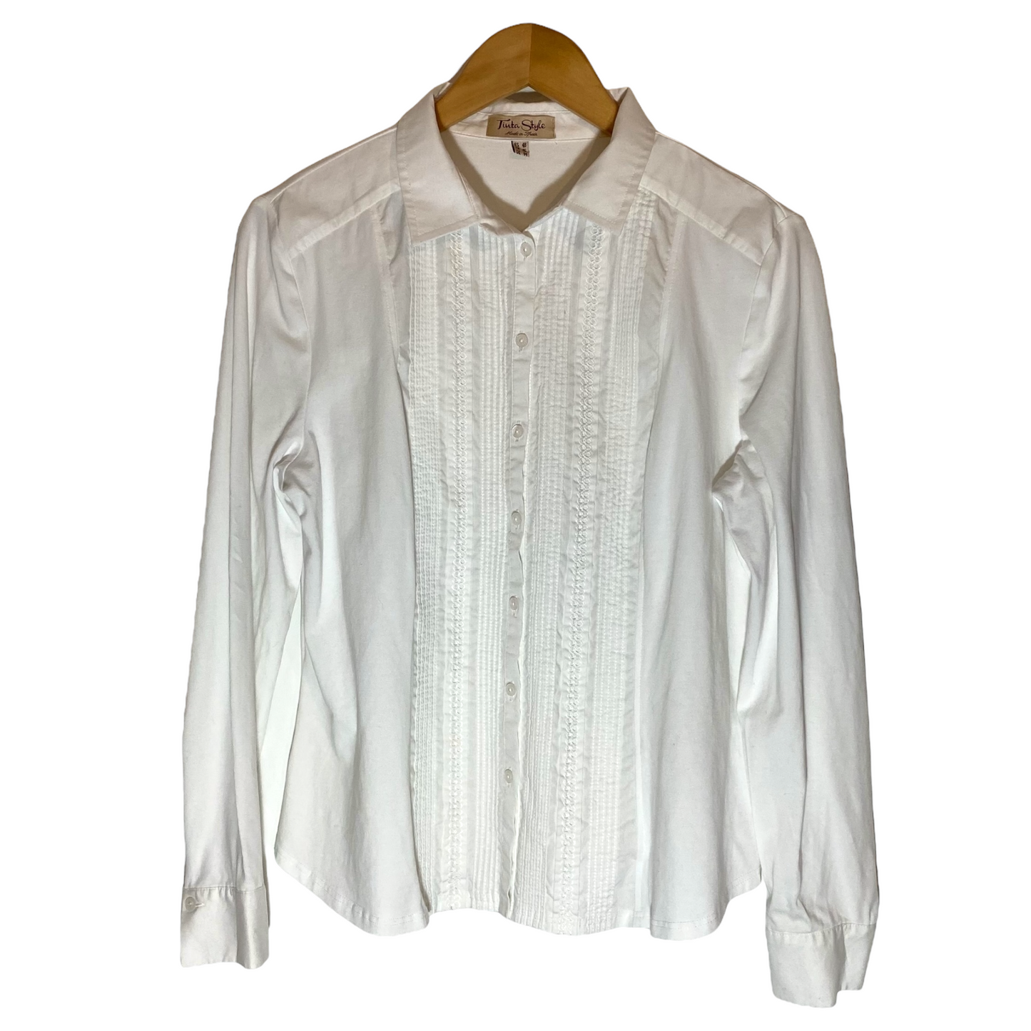 Soft Cotton Button Up ‘Tuxedo’ Shirt Size Medium