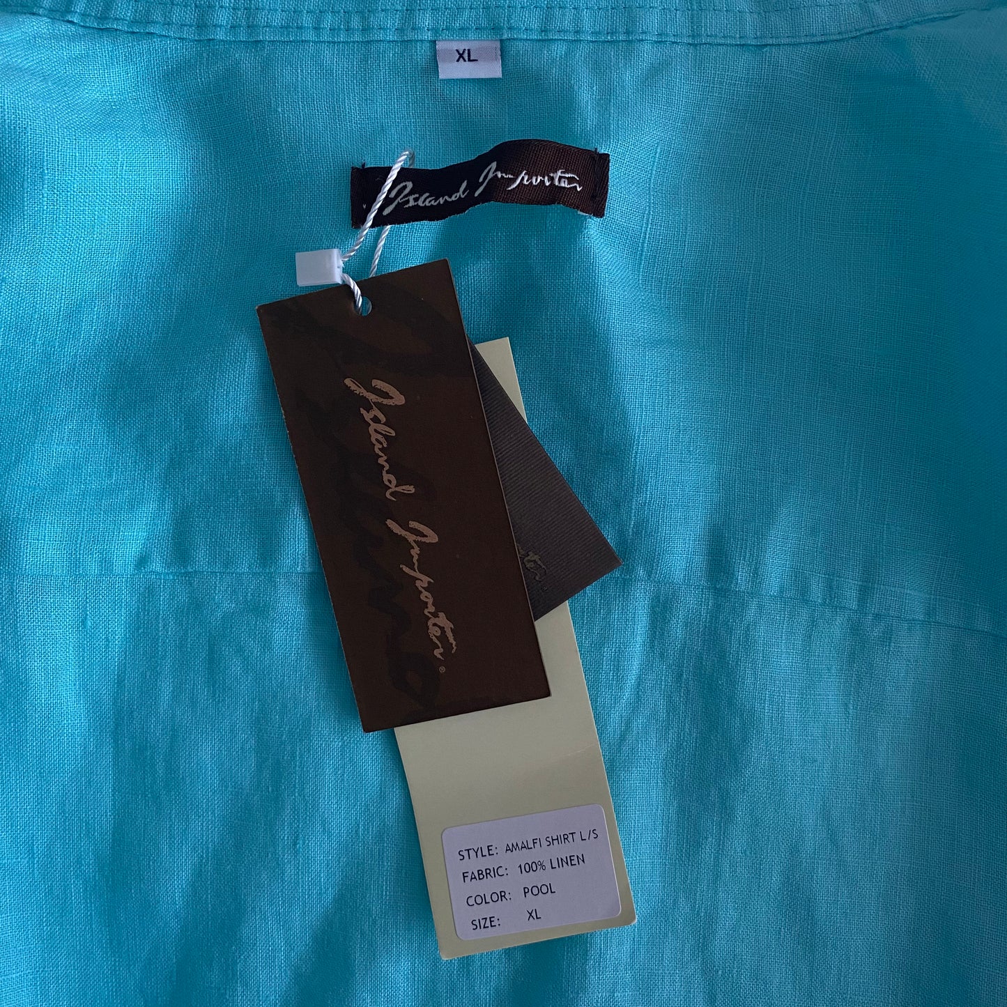 NEW Gorgeous Linen Shirt Turquoise Men’s Size XL Unisex