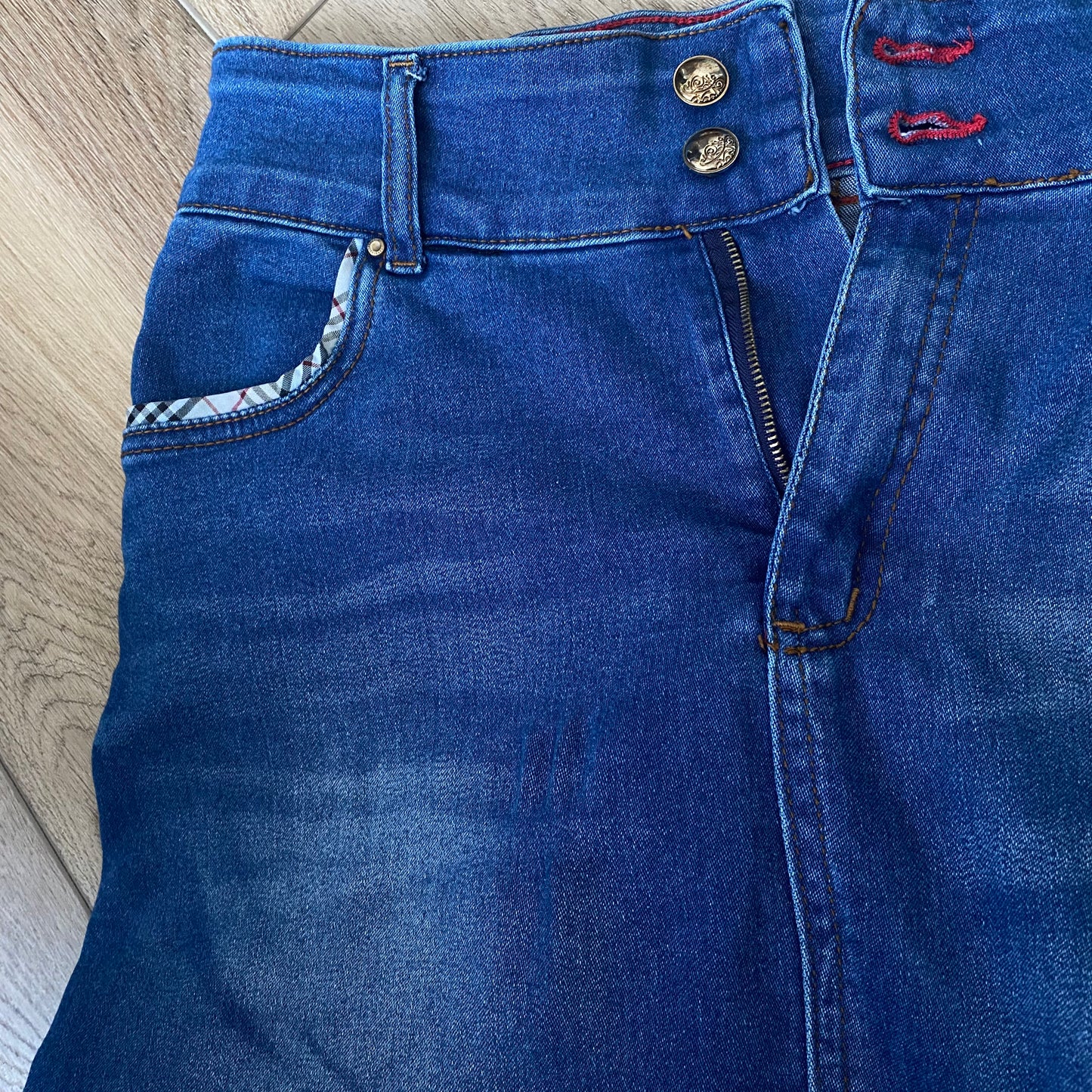 Vintage Blue Jean Maxi Skirt Gorgeous Long Denim