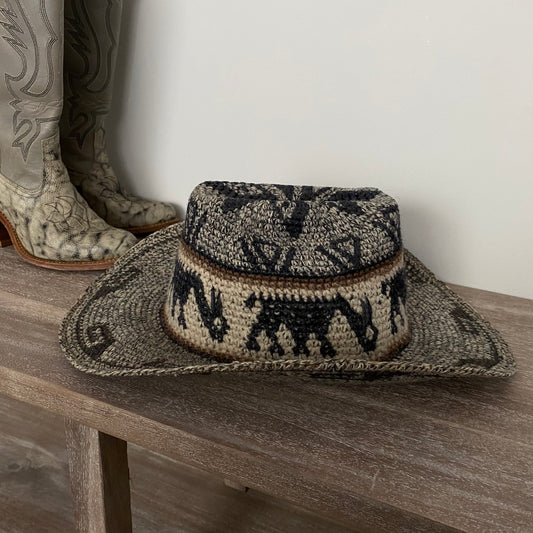 Vintage Peruvian Alpaca Rancher Cowboy Hat