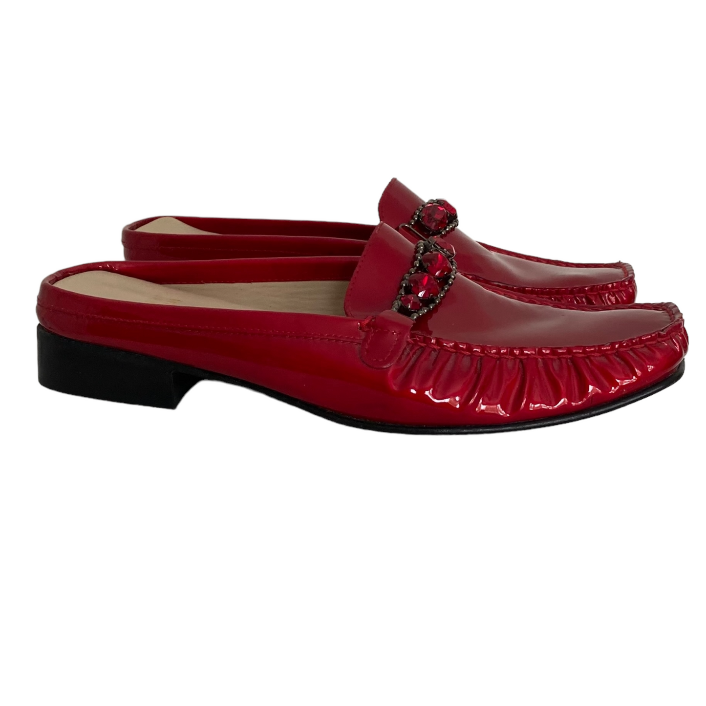 Stuart Weitzman Red Patent Leather Mule Shoes