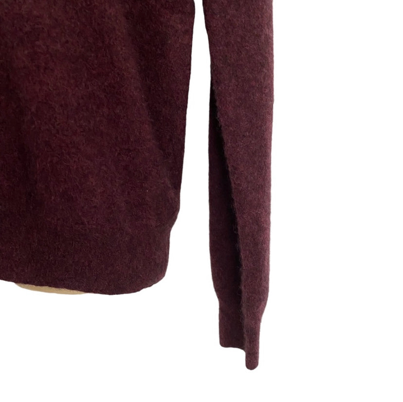 100% Cashmere Burgundy V-Neck Sweater Size Medium to Large