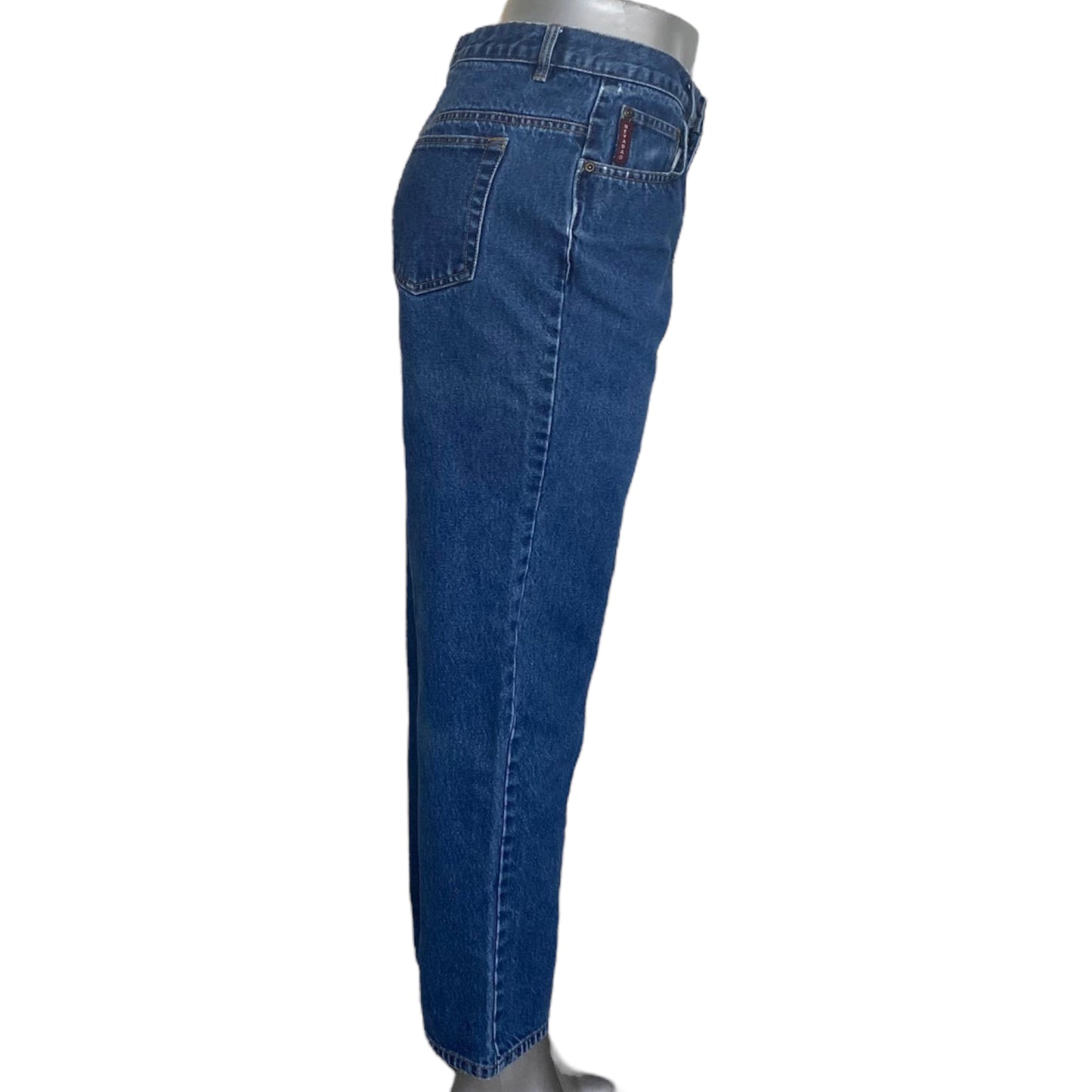 Vintage Mom High Rise Straight Wide Ankle Blue Denim Jeans Large