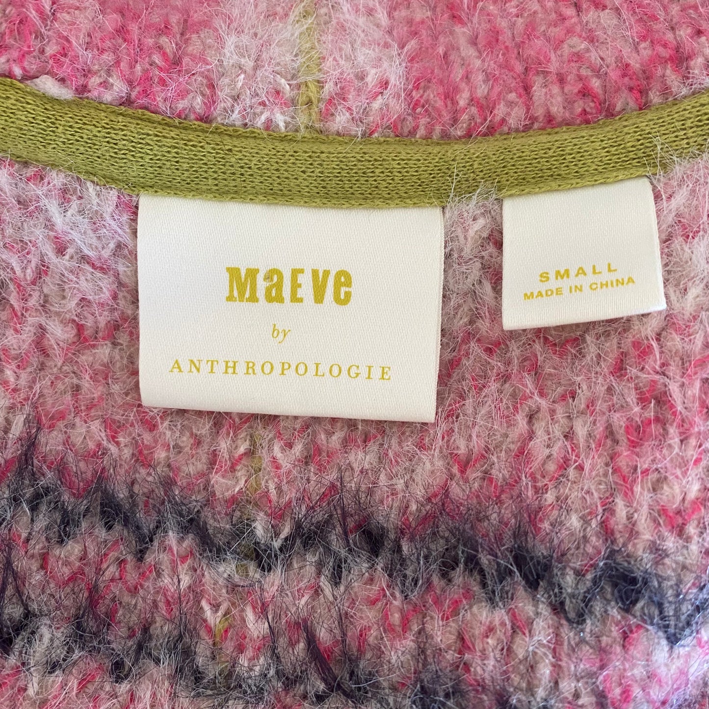Anthropologie Maeve Aurelia Plaid Fuzzy Sweater Blazer Jacket Size S