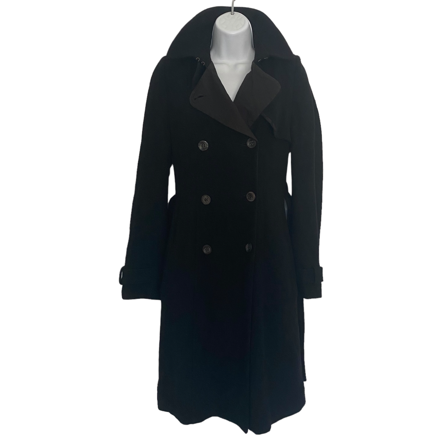 Isabel Marant Wool Cashmere Belted Trench Coat Size Extra Small Black