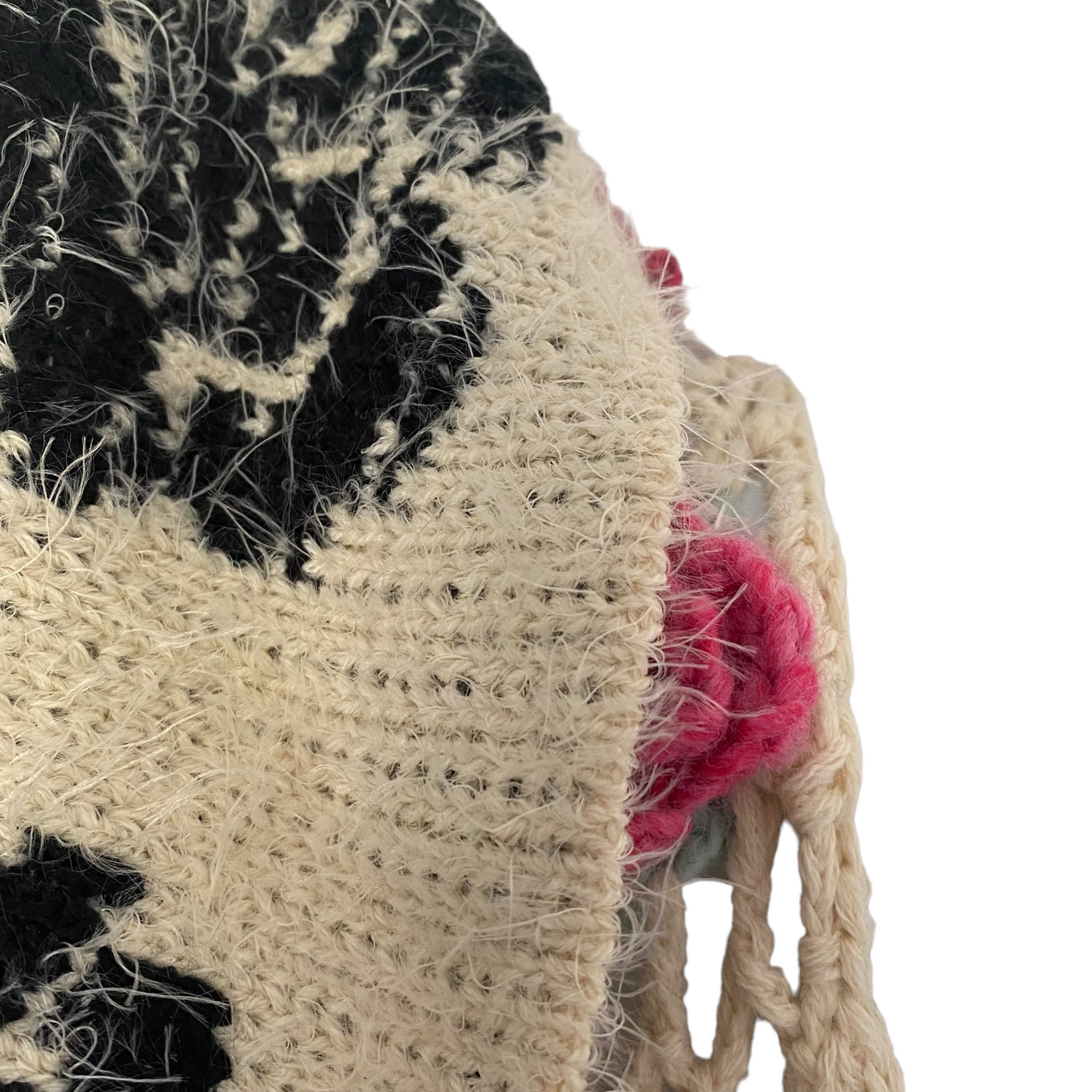 Vintage Sweater Vest Boho Rosette Floral Appliqué 3D Floret Size XS/S