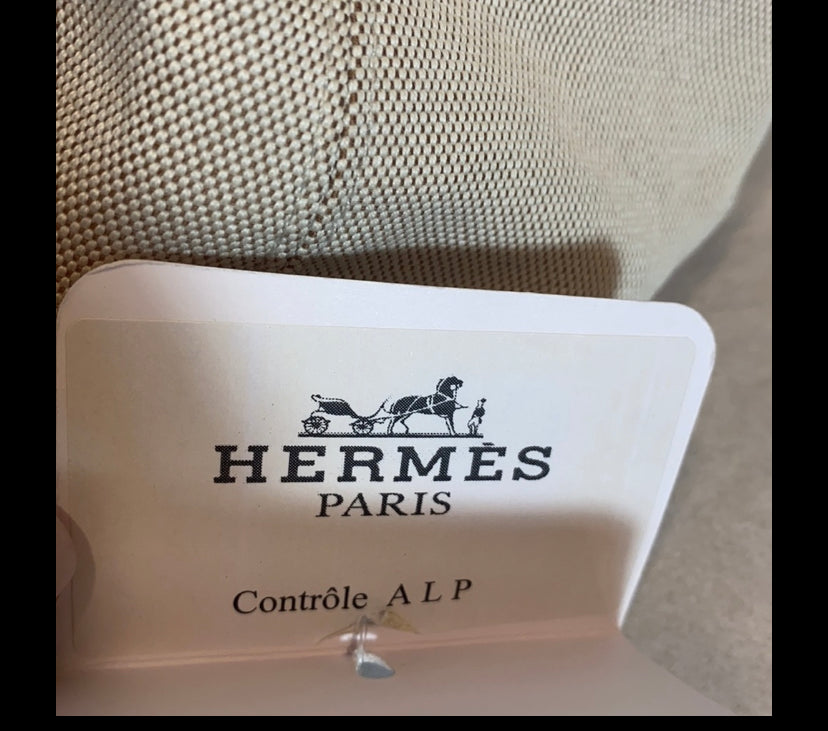 Hermes Cap with Leather Trim Zipper Pocket NWT